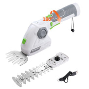 Cordless grass shear and hedge trimmer set with blades and power cable