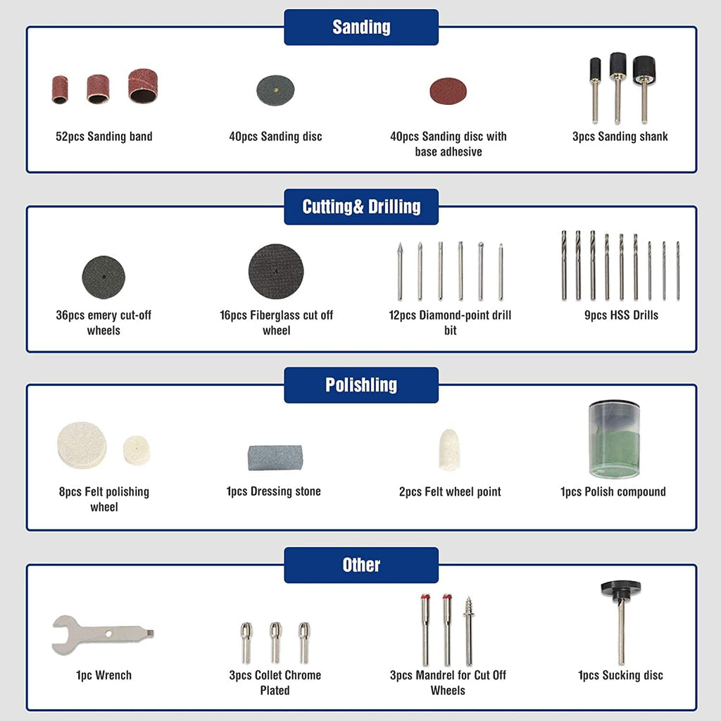 Rotary Tool Accessories Kit,Craftforce 452pcs Accessories Kit