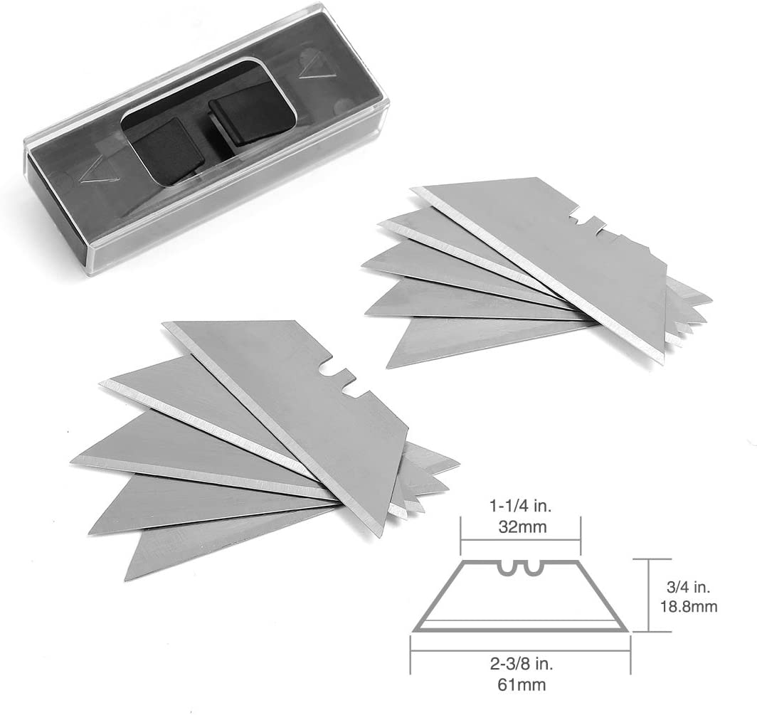 Assorted stainless-steel triangular snap blades with storage case for quick-change knife
