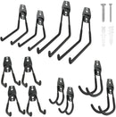WORKPRO 12 Pcs Garage Hook Set, Heavy Duty Steel Garage Hangers, Utility Wall Mount Hooks, Tool Hangers for Bikes, Garden Tools, Ladders and Bulky Items (W)
