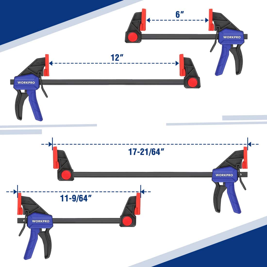WORKPRO 6 Pcs Woodworking Bar Clamps with innovation, quality, and durable hardened steel bars