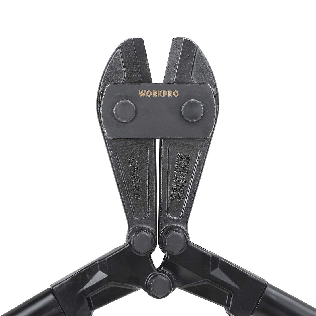 WORKPRO bolt-cutter head with black jaws and central hinge pins