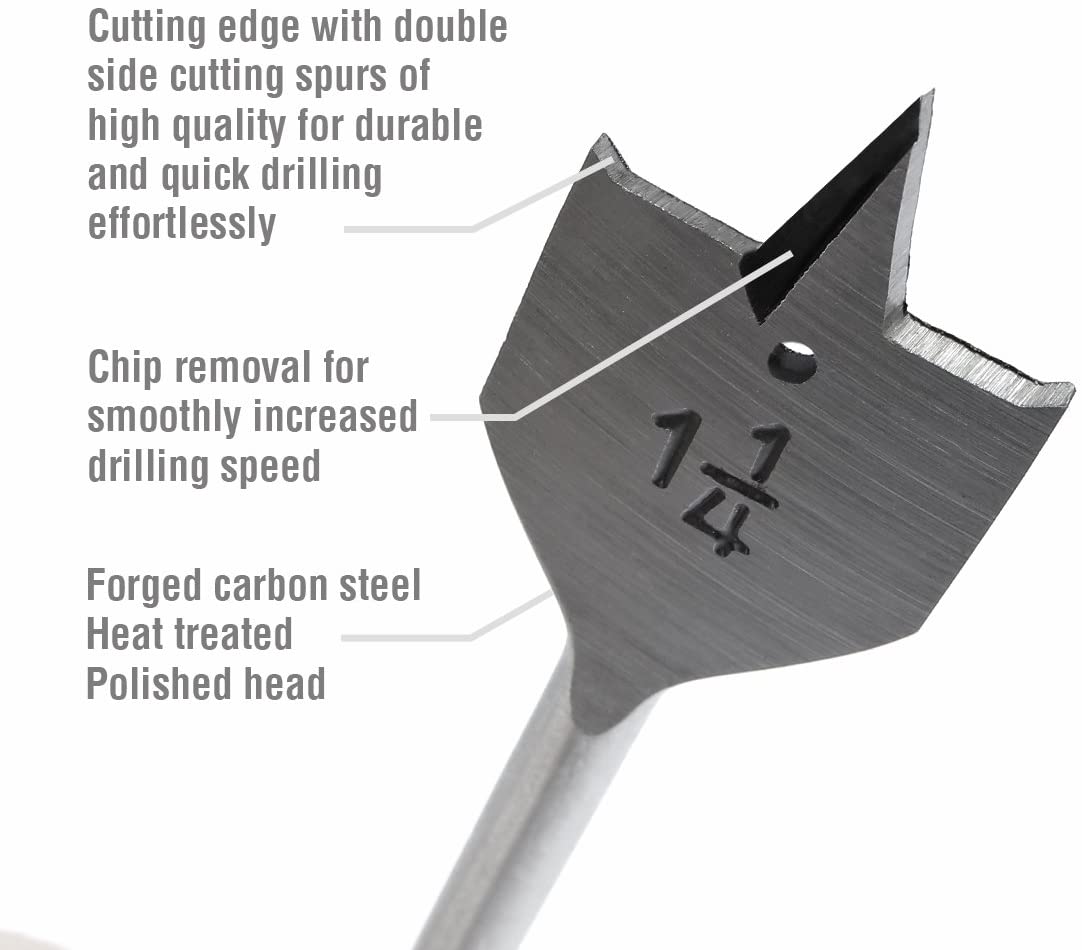 WORKPRO 13 Pcs Spade Drill Bit Set in SAE gray alloy steel with quality innovation for durable secure drilling