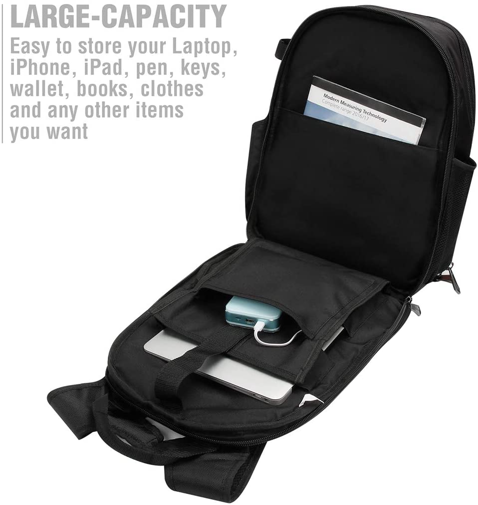 WORKPRO tool backpack open with cushioned device storage panels and document sleeve