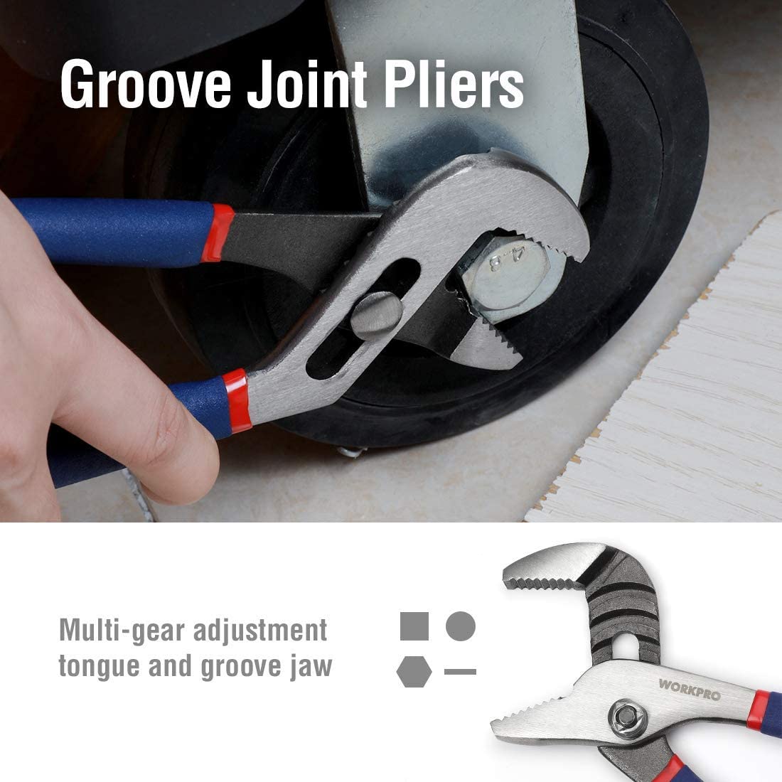 WORKPRO 7 Pcs Multifunction Pliers Set for DIY Home Use W, carbon steel, secure grip