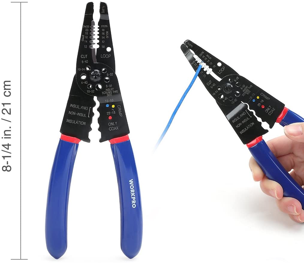 WORKPRO 582 Pcs crimp terminal and heat shrink wire repair kit with wire cutter stripper, innovation quality durable