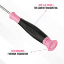 WORKPRO 10 Pcs Precision Screwdriver Set with Pink Pouch, Phillips, Slotted, Torx Star, Magnetic Tip Small Screwdriver Repair Kit - Pink Ribbon