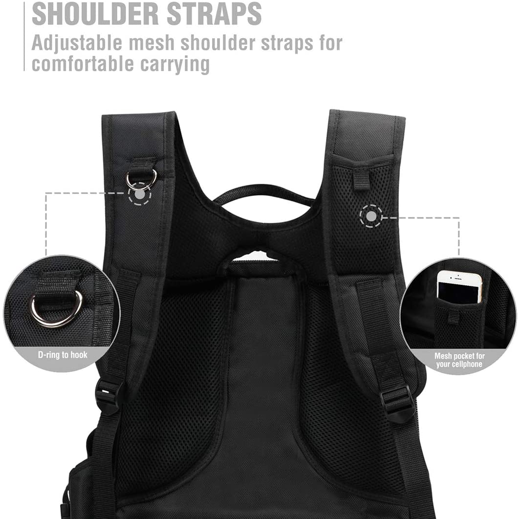 WORKPRO shoulder straps with mesh back support and adjustable webbing buckles