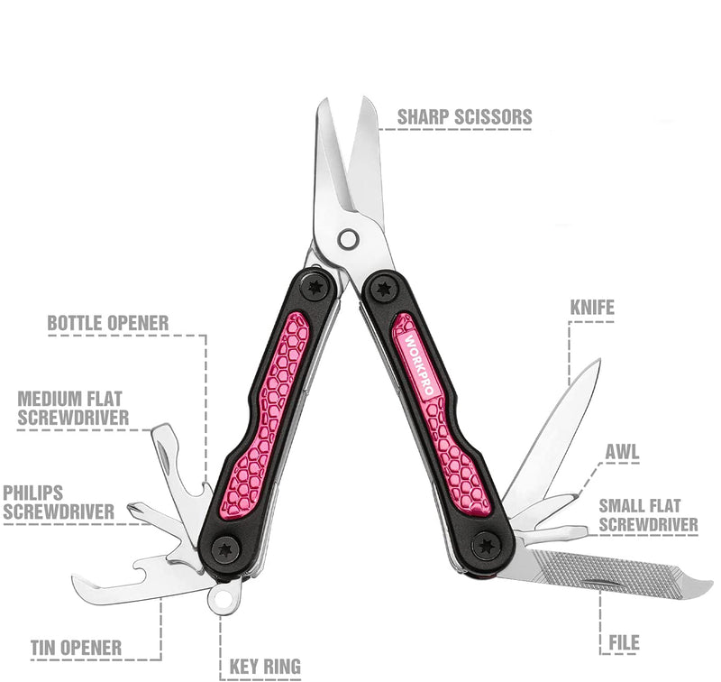 WORKPRO Pink Utility Knife & Multi Tool Set