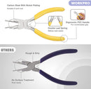 WORKPRO 5 Pcs Jewelry Pliers, Jewelry Tools Includes 6 IN 1 Wire Loop Pliers, Nylon Nose Pliers, Bent Nose Pliers, Pointed Tweezers, Curved Tweezers