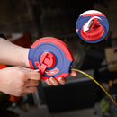 WORKPRO 100 FT Tape Measure, Closed Reel Steel Long Tape with Foldable Handle, Shock-Resistant Case