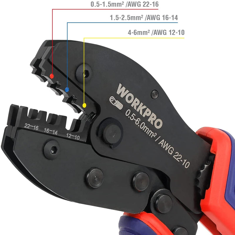 WORKPRO Crimping Tool Kit with 100 Pcs Terminal Connector