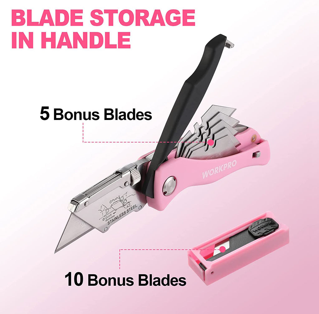Heavy Duty Utility Knife, Quick-Change Mechanism, Blade Storage