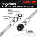 WORKPRO 2 Pcs/4 Pcs Flex Head Ratchet Set, 1/4", 3/8", 1/2" Drive, 3/8" Stubby