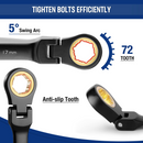WORKPRO 8 Pcs Ratcheting Combination Flex-Head Anti-Slip Wrench Set