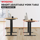 WORKPRO 48" Electric Standing Height Adjustable Workbench with 48"x24" Wooden Top and Dual Motor