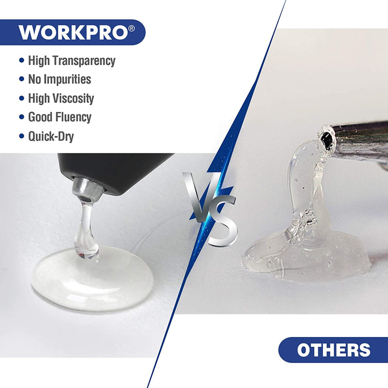 WORKPRO 100-pack Full Size Hot Glue Sticks Compatible with Most Glue Guns
