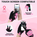 WORKPRO Safety Work Gloves, Touch Screen, Terry Fabric, Non-Slip Pink Working Gloves- M/L - Pink Ribbon