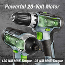 WORKPRO 20V Cordless Drill Combo Kit, Drill Driver and Impact Driver with 2x 2.0Ah Batteries and 1 Hour Fast Charger
