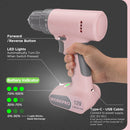 WORKPRO 12V Cordless Drill Driver Set with 6 Pcs Bits, 3/8-Inch Keyless Chuck, Variable Speed, 18 Touque Setting - Pink Ribbon