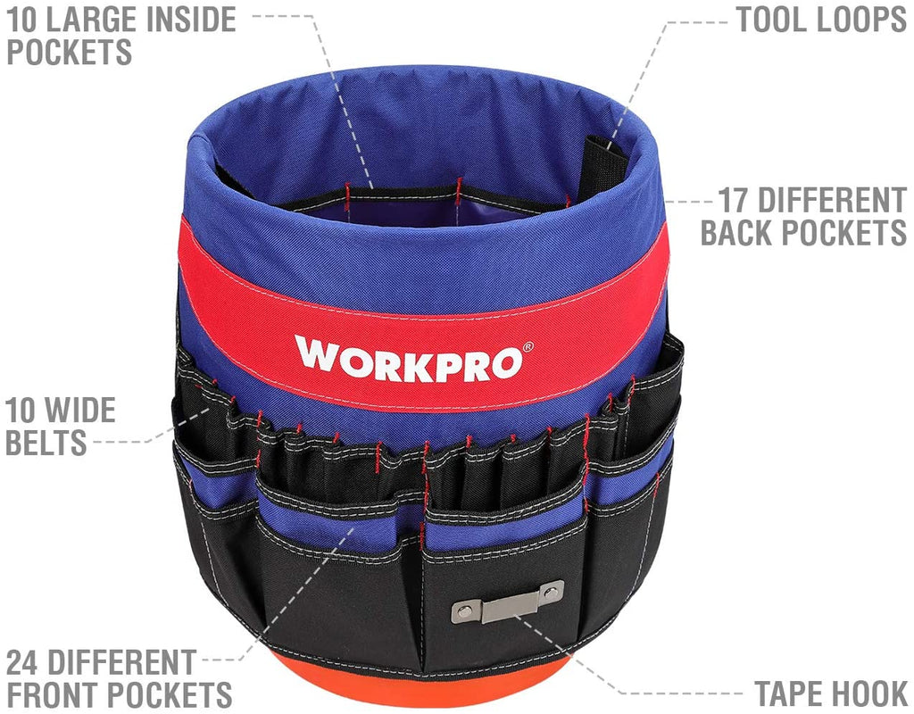 MELOTOUGH Bucket Tool Organizer With 35 Pockets Fits to 3.5-5