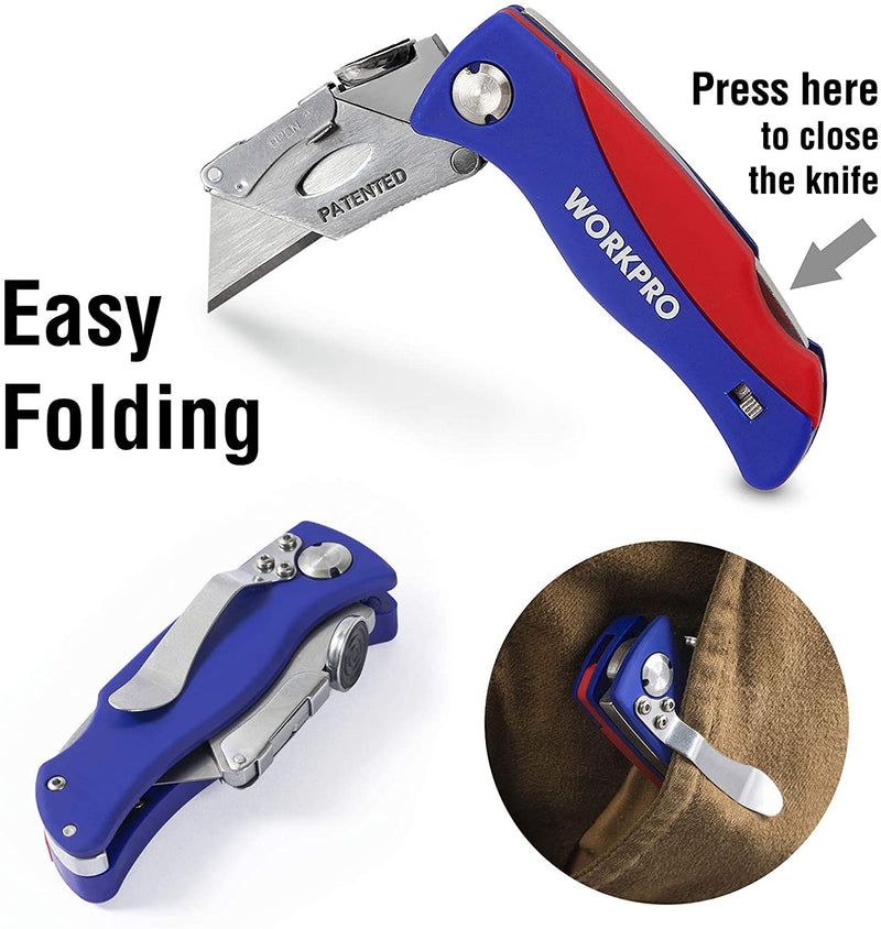 WORKPRO Folding Utility Knife Quick-change Box Cutter