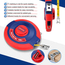 WORKPRO 100 FT Tape Measure, Closed Reel Steel Long Tape with Foldable Handle, Shock-Resistant Case