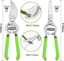WORKPRO 2 Pcs Pruning Shears Set, 8” Bypass Garden Pruner and 8” Straight Blade Hand Pruning Clippers