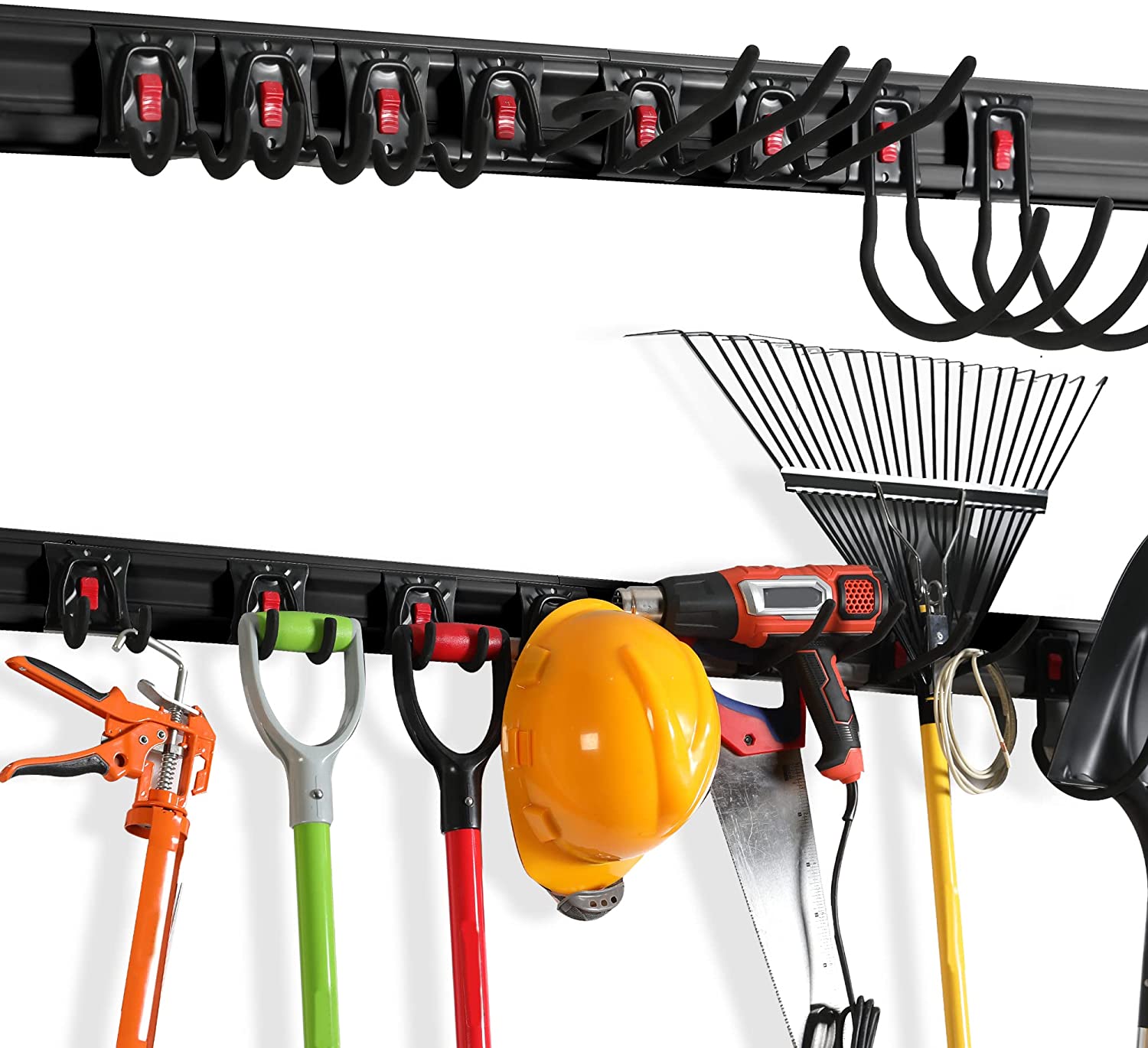 WORKPRO Garage Tool Organizer Wall Mount Garden Tool Organizer Storage Rack Heavy Duty Tool Hangers 64 Inch