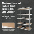 WORKPRO 5-Tier Storage Shelving Unit, 48”W x 24”D x 72”H, Adjustable Storage Rack Heavy Duty Aluminum Alloy Shelf