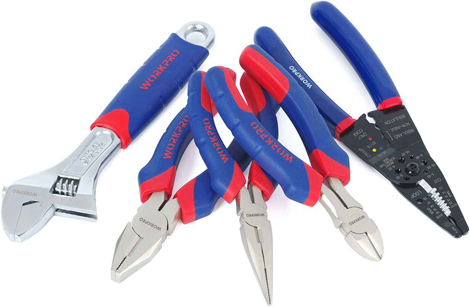 Home repair cutting and gripping tools: pliers, cutters, and black utility knife