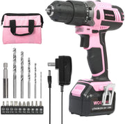 WORKPRO Pink Cordless 20V Lithium-ion Drill Driver Set with innovation and quality, secure and durable power