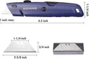 WORKPRO Retractable Utility Knife with Extra Blade Storage, 2 Pack Quick-Change Box Cutters - WORKPRO Tools