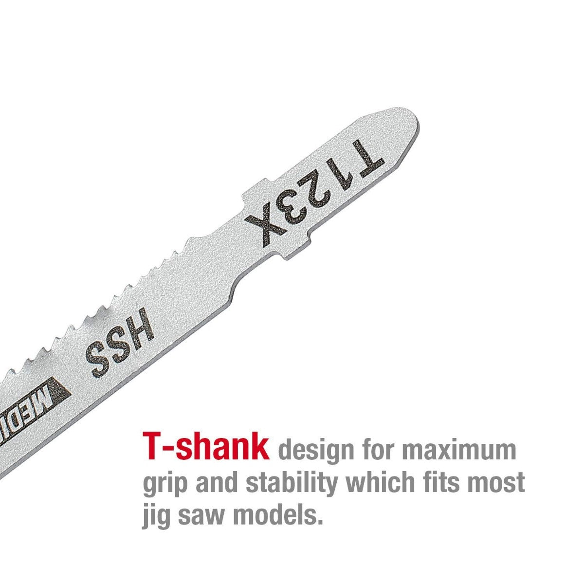 T-shank jig saw blade with 'SSHH' marking and fine teeth