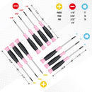 WORKPRO 10 Pcs Precision Screwdriver Set with Pink Pouch, Phillips, Slotted, Torx Star, Magnetic Tip Small Screwdriver Repair Kit - Pink Ribbon