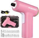 WORKPRO Electric Cordless 4V USB Rechargeable Lithium-ion Battery Screwdriver Set - Pink Ribbon