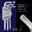 WORKPRO 27 Pcs Long Arm Ball End Allen Wrench Set for Excellent Grip and Torque Transfer (W)