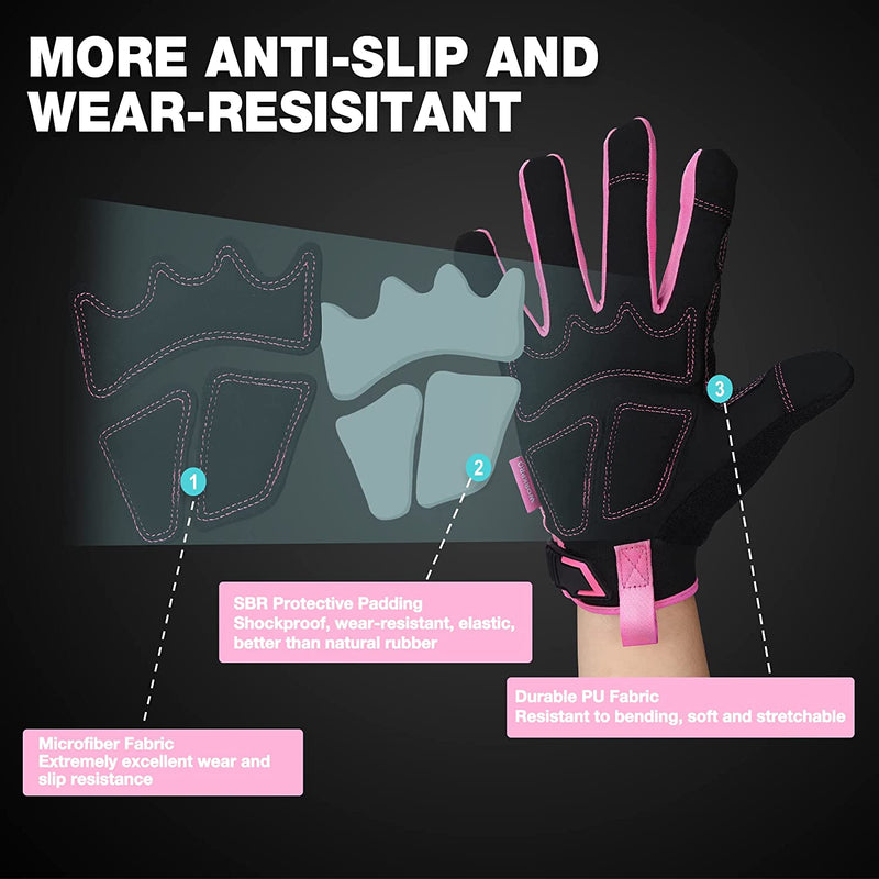 Safety Work Gloves with Silicone Dot Anti-Slip Palms | Technopack Safety & PPE S / Pink by JORESTECH