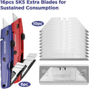WORKPRO Retractable Utility Knife with Extra Blade Storage, 2 Pack Quick-Change Box Cutters - WORKPRO Tools