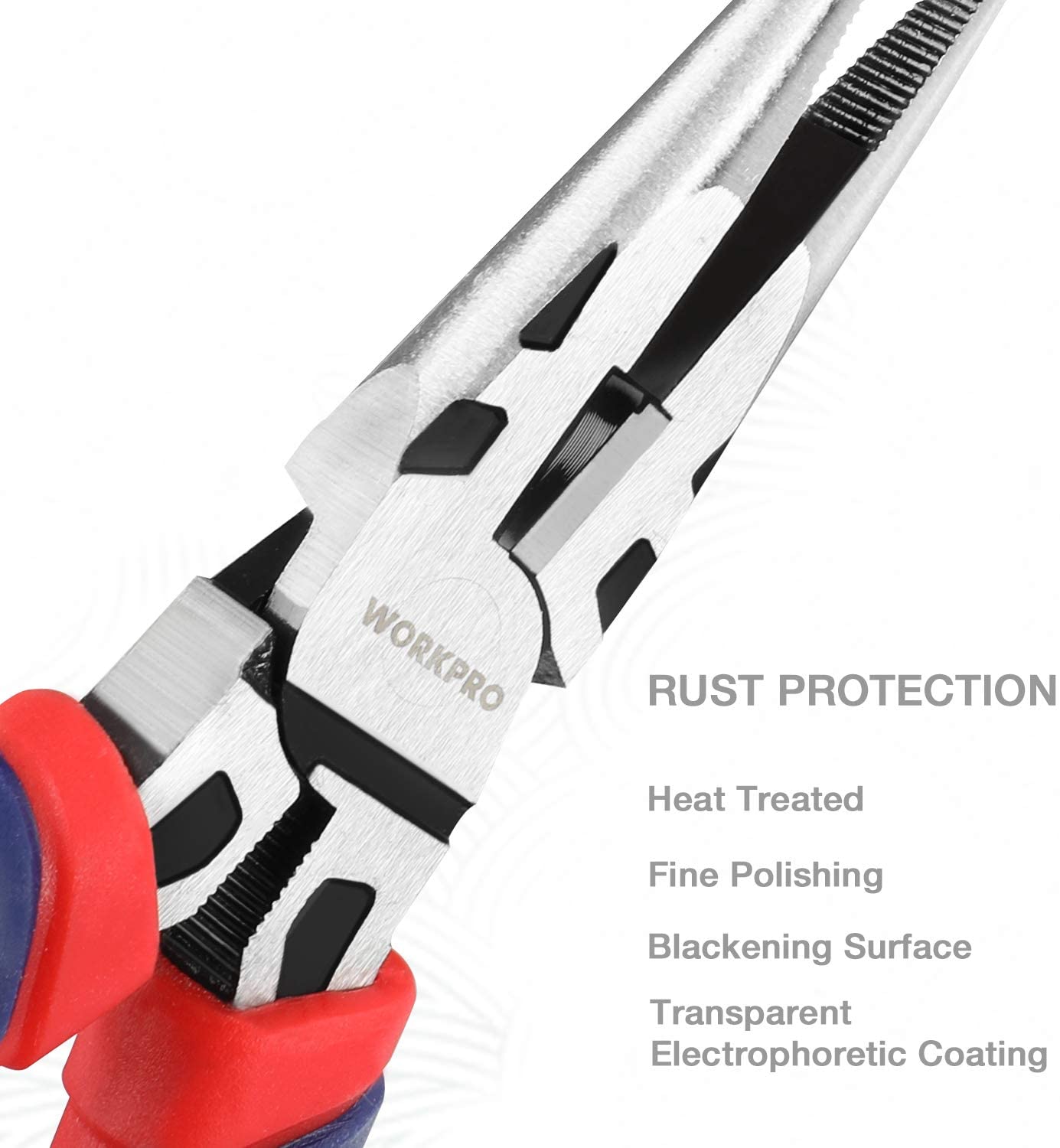 Metal cutting pliers with red-orange grips, close-up of jaws and cutting slots