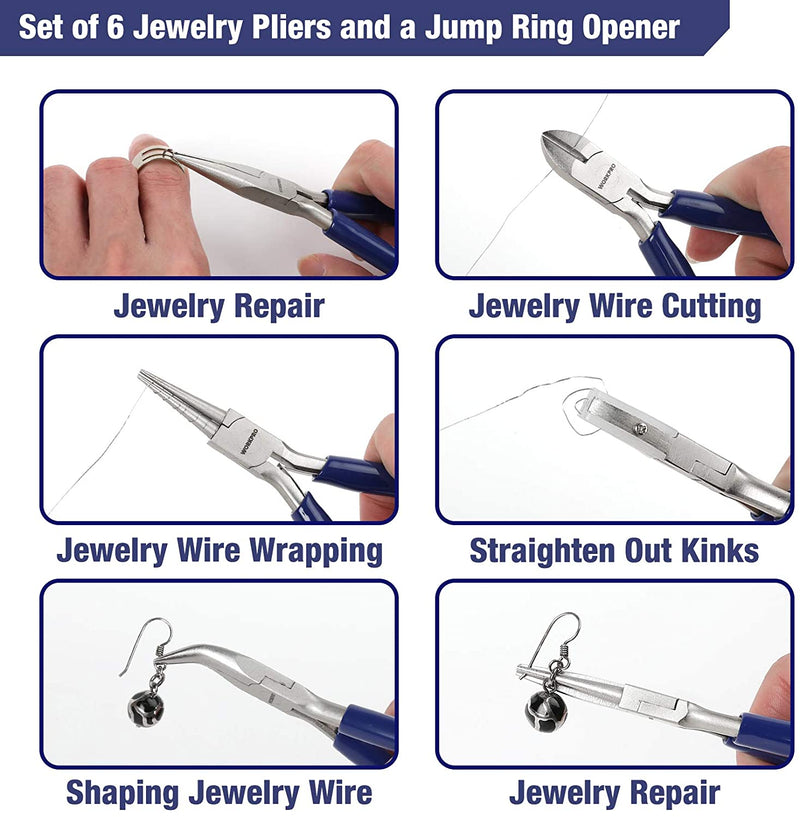 WORKPRO Pcs Jewelry Pliers Set for Jewelry Making Tools with Easy Ca