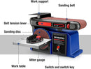 WORKPRO Belt Disc Sander, 4 in. x 36 in. Belt & 6 in. Disc Sander with 6 pcs Sandpapers, Cast Iron Base for Sanding Woodworking