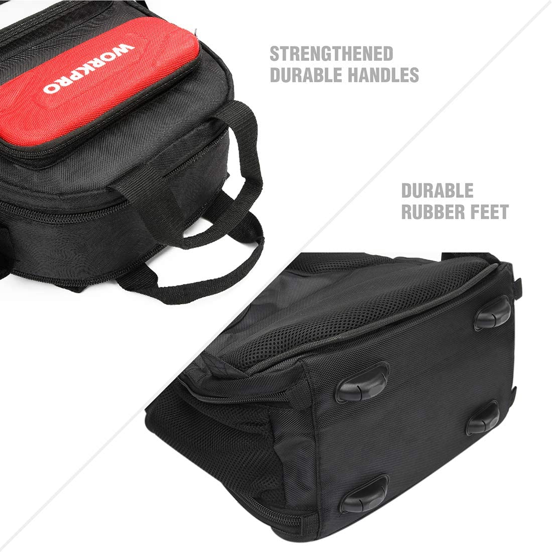 WORKPRO tool backpack base with reinforced handles and rubber feet