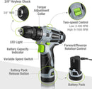 WORKPRO 12V Electric Cordless Drill Driver Kit 3/8" Keyless Chuck, Charger and Storage Bag Included