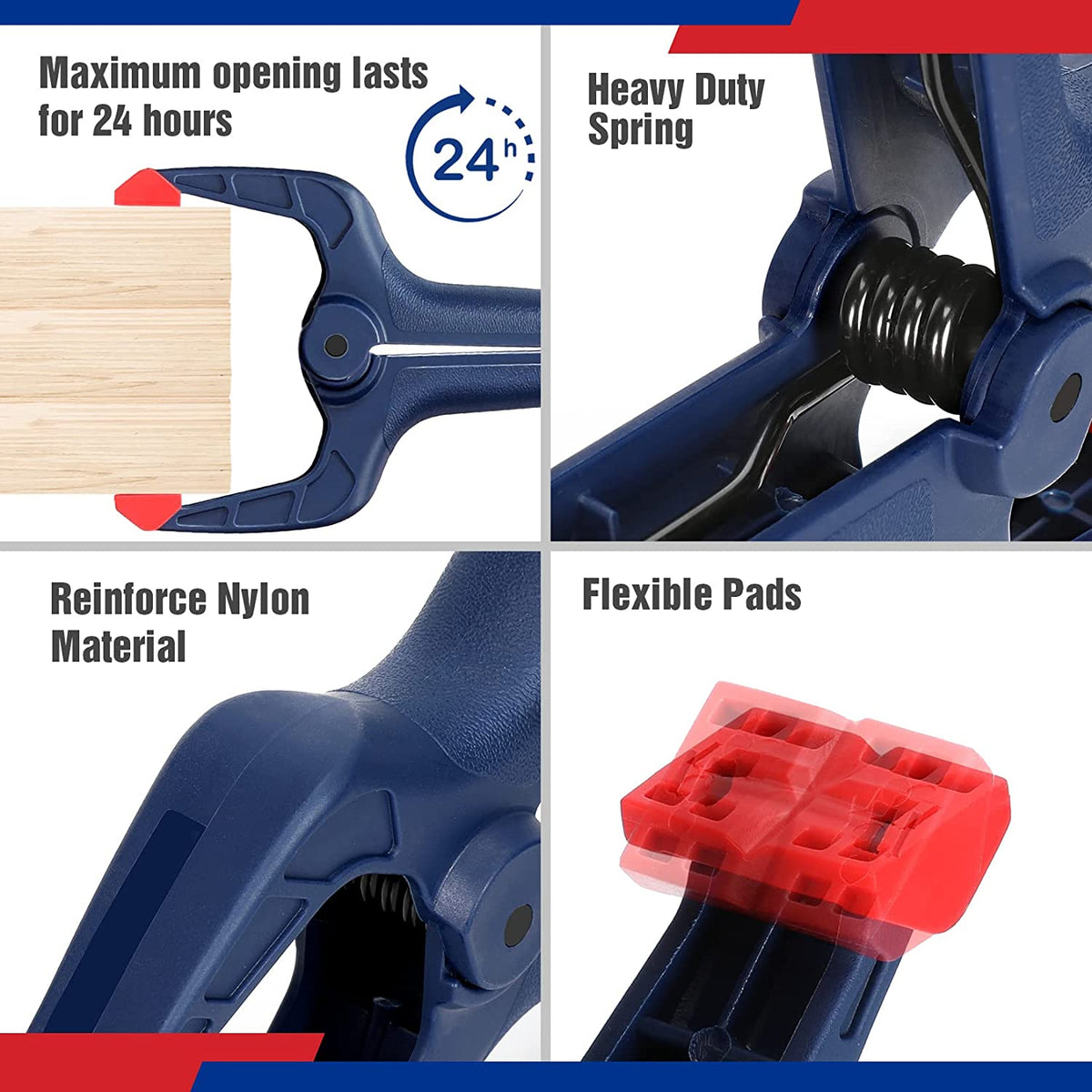 WORKPRO heavy-duty bar clamp set with reinforced nylon handle and padded jaws