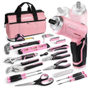 WORKPRO 55 Pcs Pink Tools Set, 3.7V Rotatable Cordless Screwdriver and Household Tool Kit - Pink Ribbon (W)
