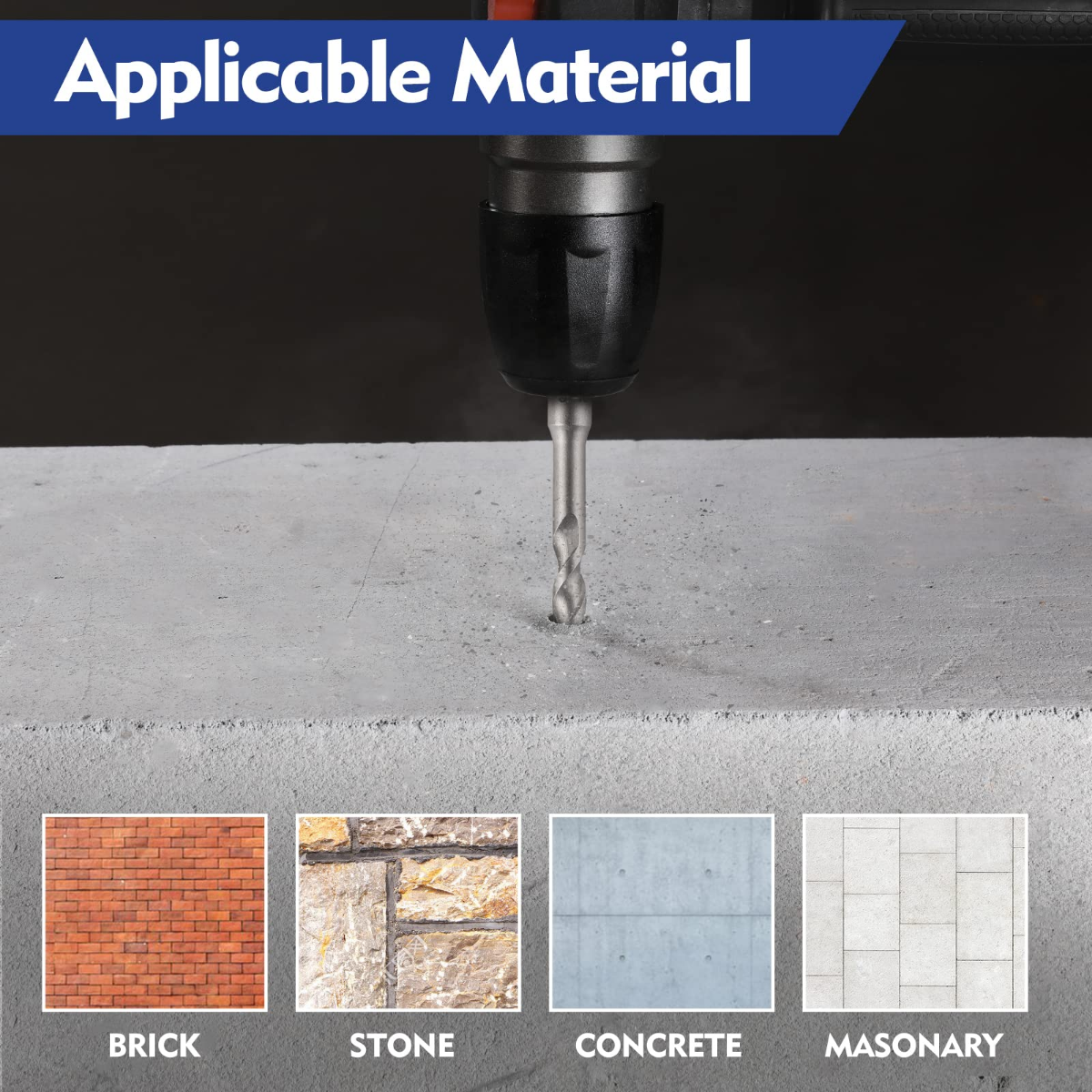 SDS shank carbide drill bit with spiral flutes for concrete and masonry