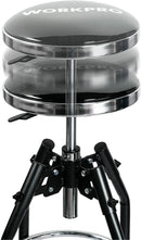 WORKPRO Heavy Duty Adjustable Hydraulic Shop Stool,Garage Bar Stool, 29in to 33.86in, 330-Pound Capacity, Black