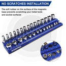 WORKPRO Magnetic Receptacle Organizer Set of 4 Includes 1/4", 3/8" Drive Metric SAE Receptacle Tray, Holds 108 Standard Sizes