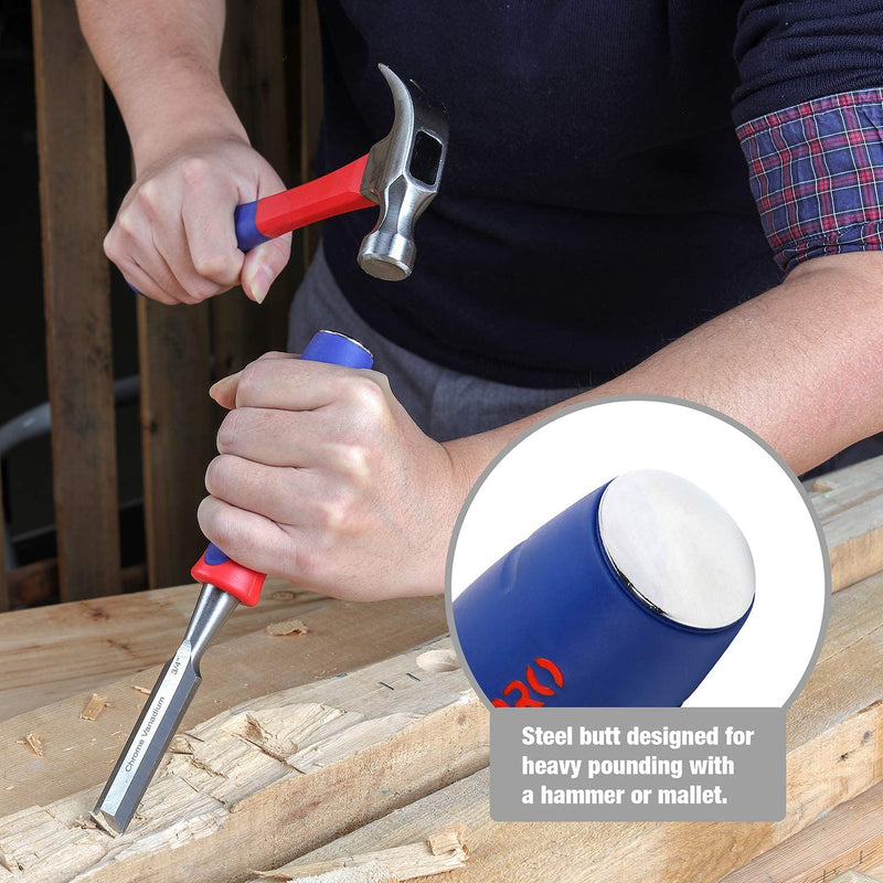 WORKPRO 3 Pcs Wood Chisel Se for Woodworking, Carving